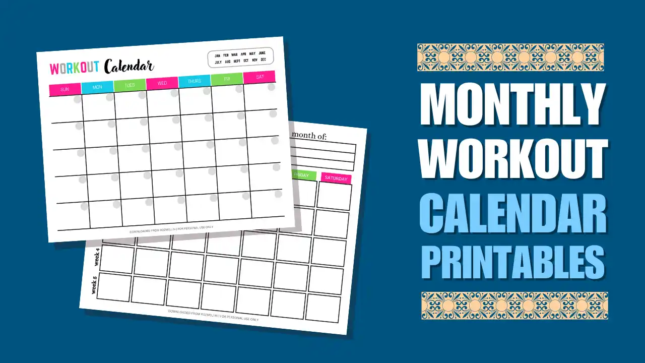 Read more about the article Free Monthly Workout Calendar Printables