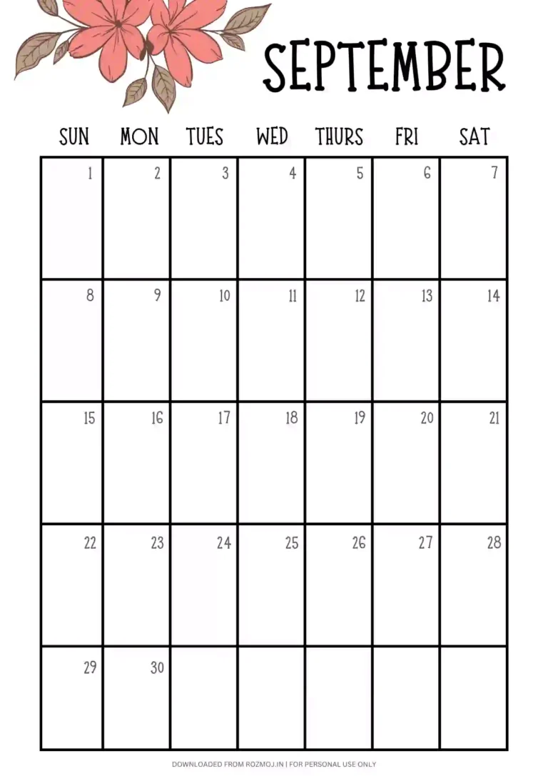 September 2024 Calendar Printable