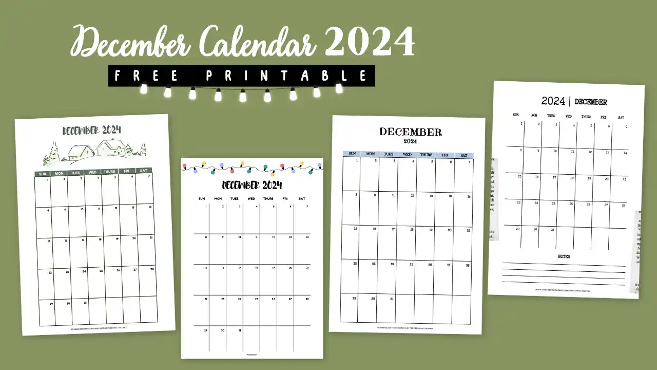 Read more about the article Free Printable December 2024 Calendar