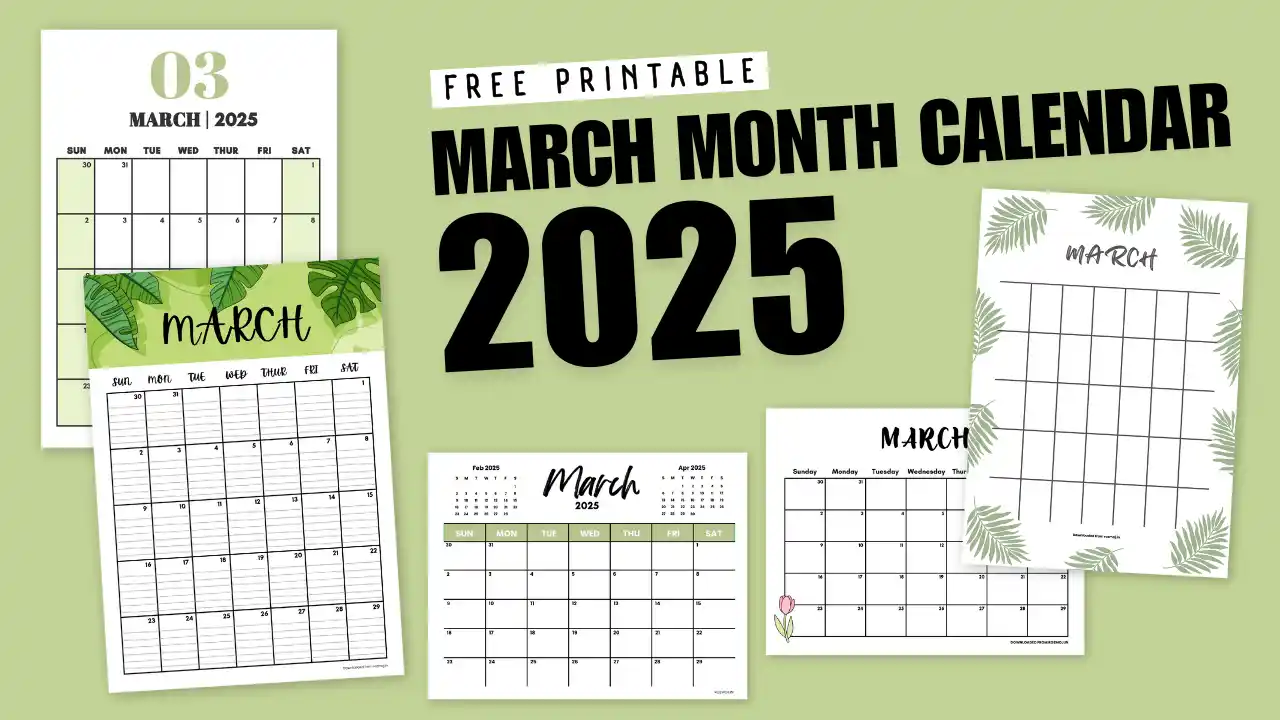 Read more about the article Free Printable March 2025 Calendars | 70+ Designs To Choose From